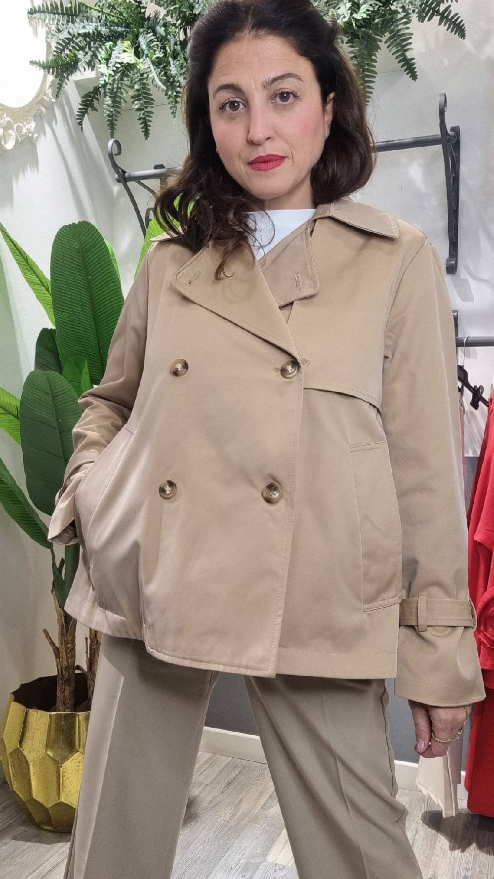 Le Chicche Trench Midi Biscotto Vendita Calda