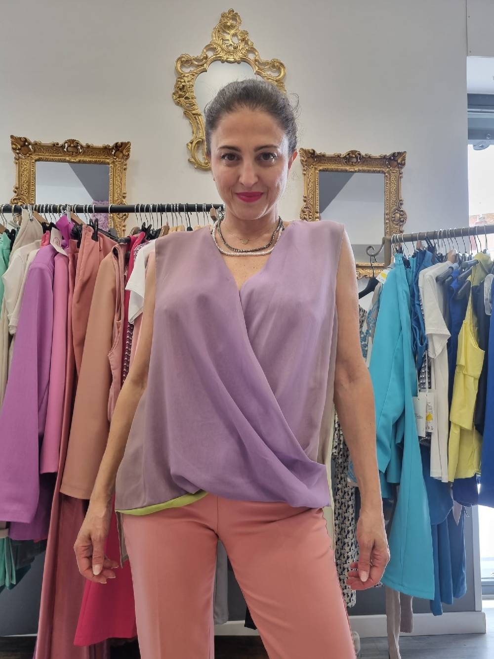 Le Chicche Blusa Bicolor In Saldo