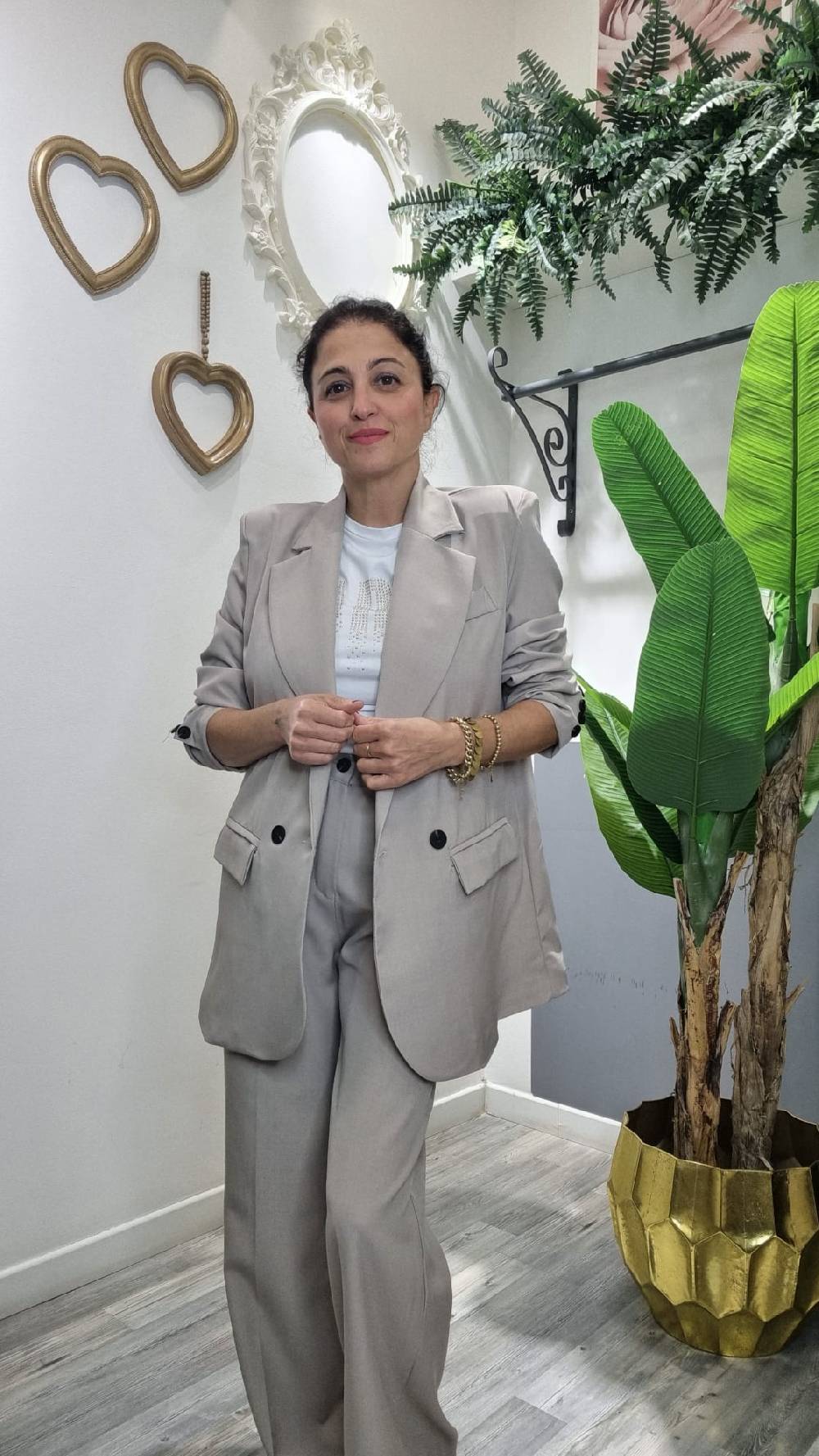 Le Chicche Tailleur Sabbia Giacca Nuovo