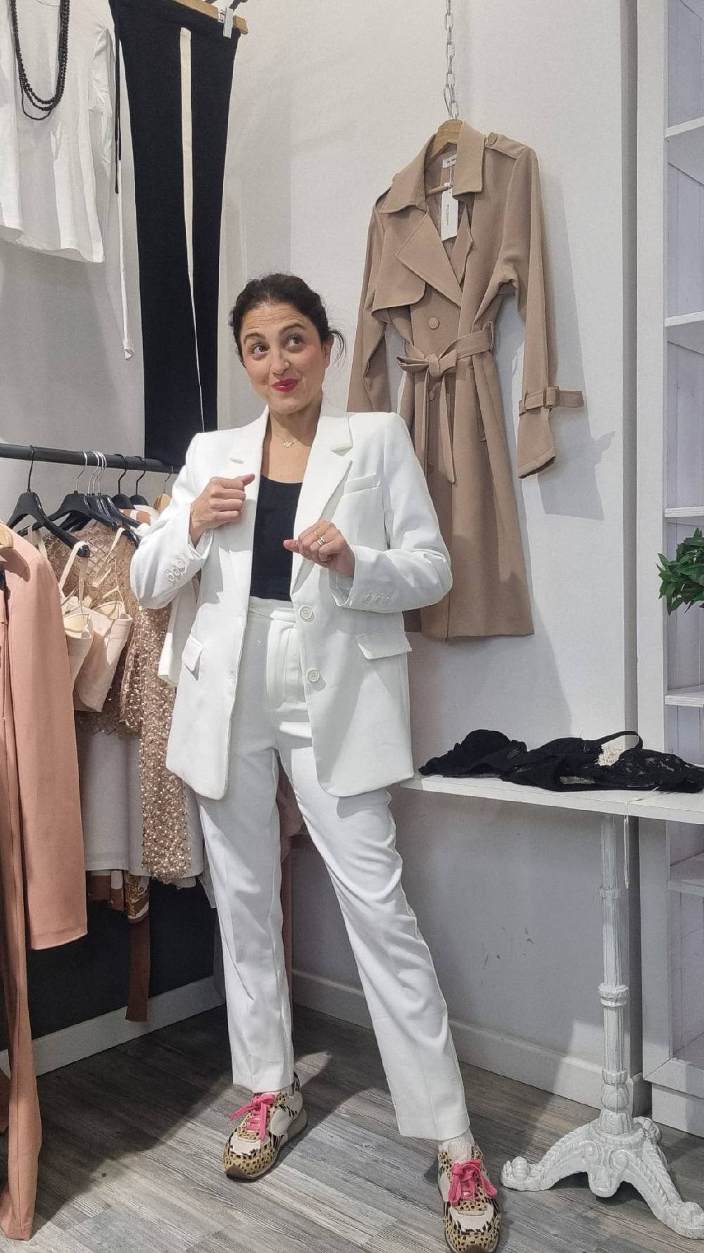 Le Chicche Tailleur Bianco Giacca Economico