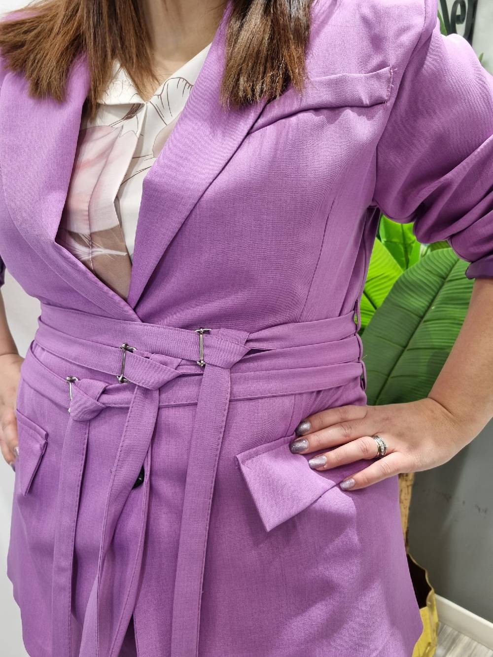 Le Chicche Tailleur Lilla Curvy Giacca Saldi Di Fabbrica