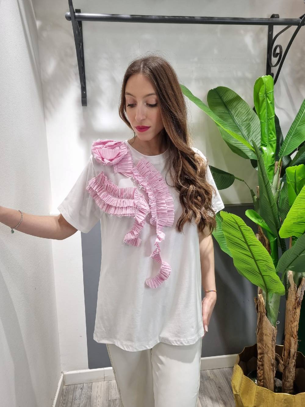 Le Chicche T-shirt Rouches Vendita Economica