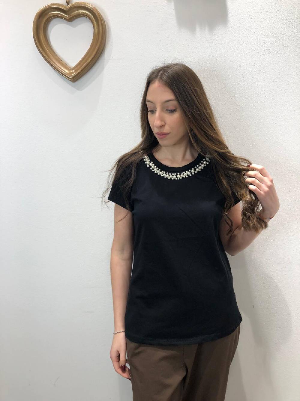 Le Chicche T-shirt Girocollo Perle Sottocosto