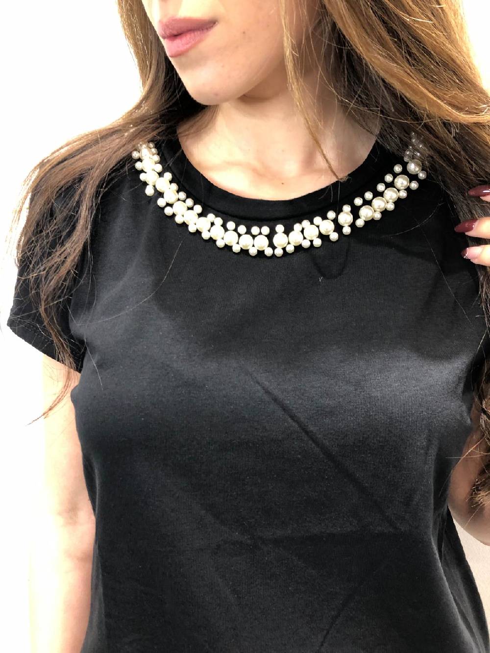 Le Chicche T-shirt Girocollo Perle Sottocosto