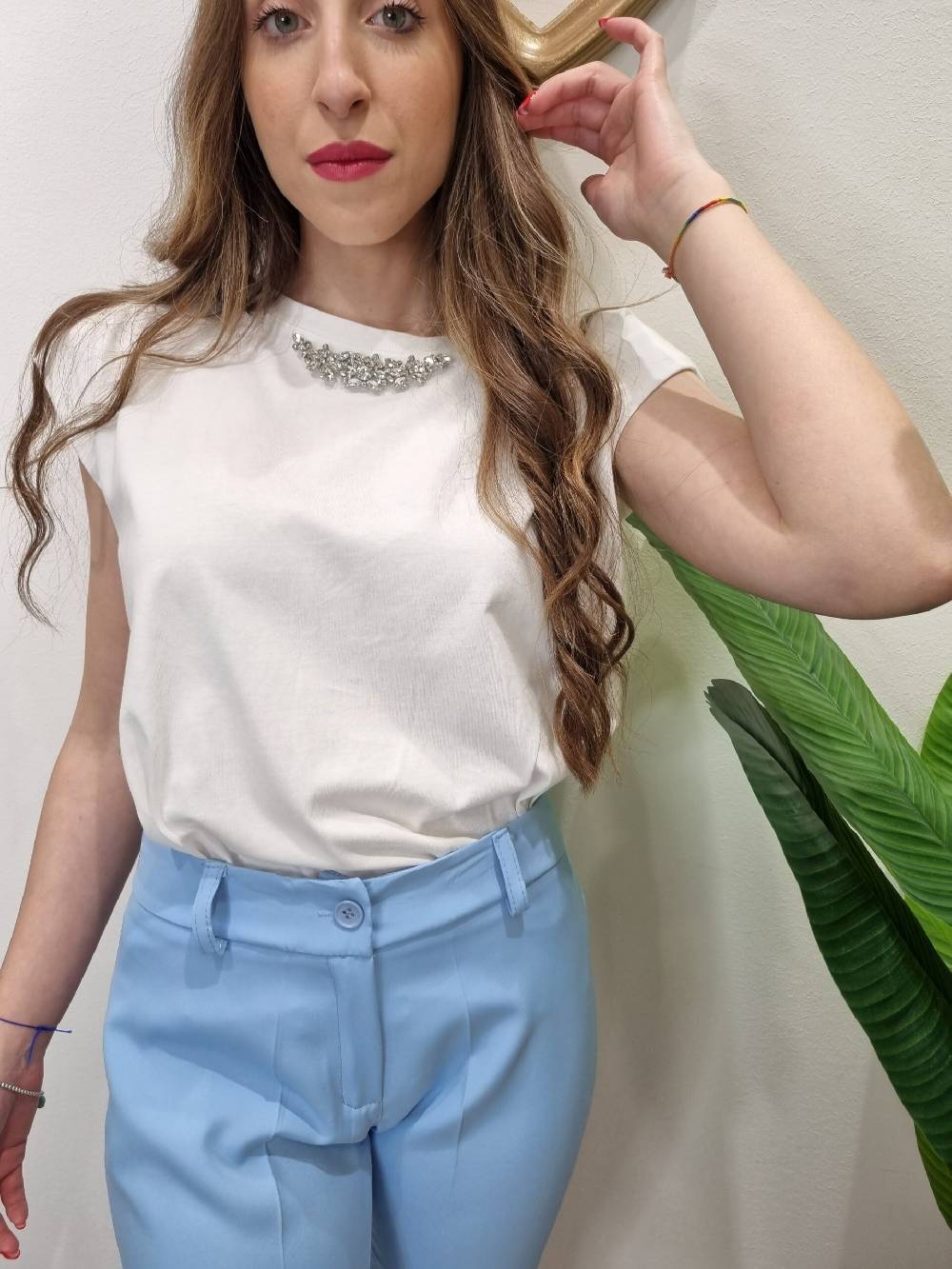 Le Chicche Pantalone Azzurro Cielo Prezzo Ridotto
