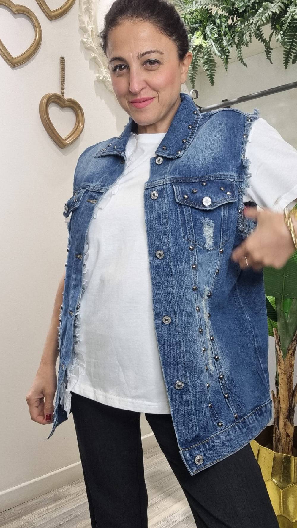 Le Chicche Gilet Jeans 217 50% di sconto con spedizione gratuita