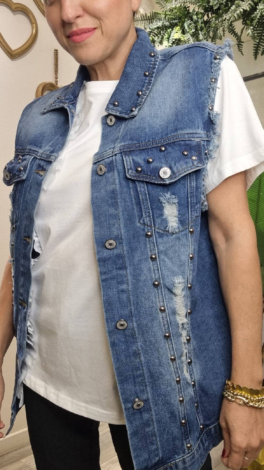Le Chicche Gilet Jeans 217 50% di sconto con spedizione gratuita