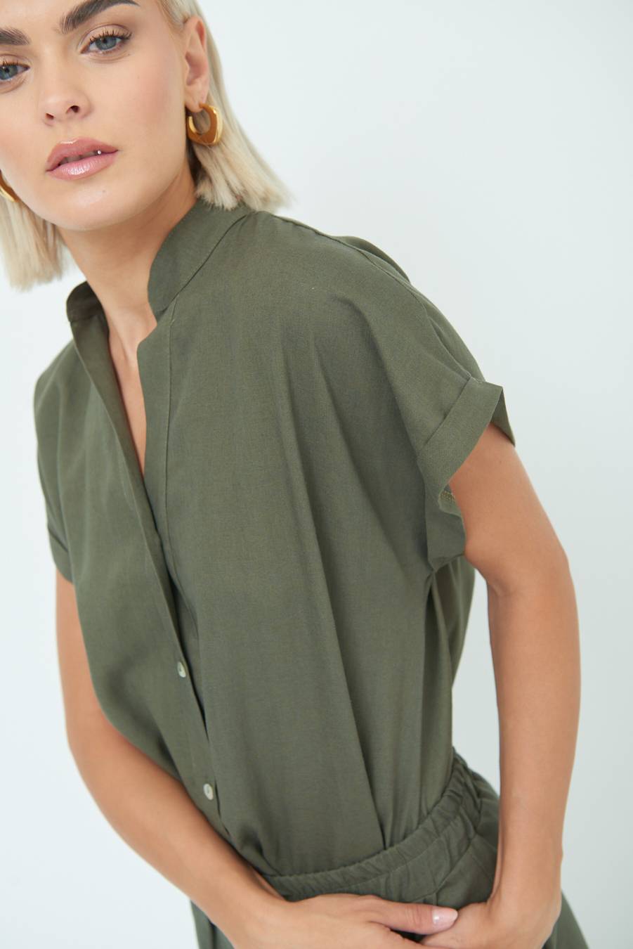 Kikisix CAMICIA MANICA ALETTA VERDE MILITARE Economico