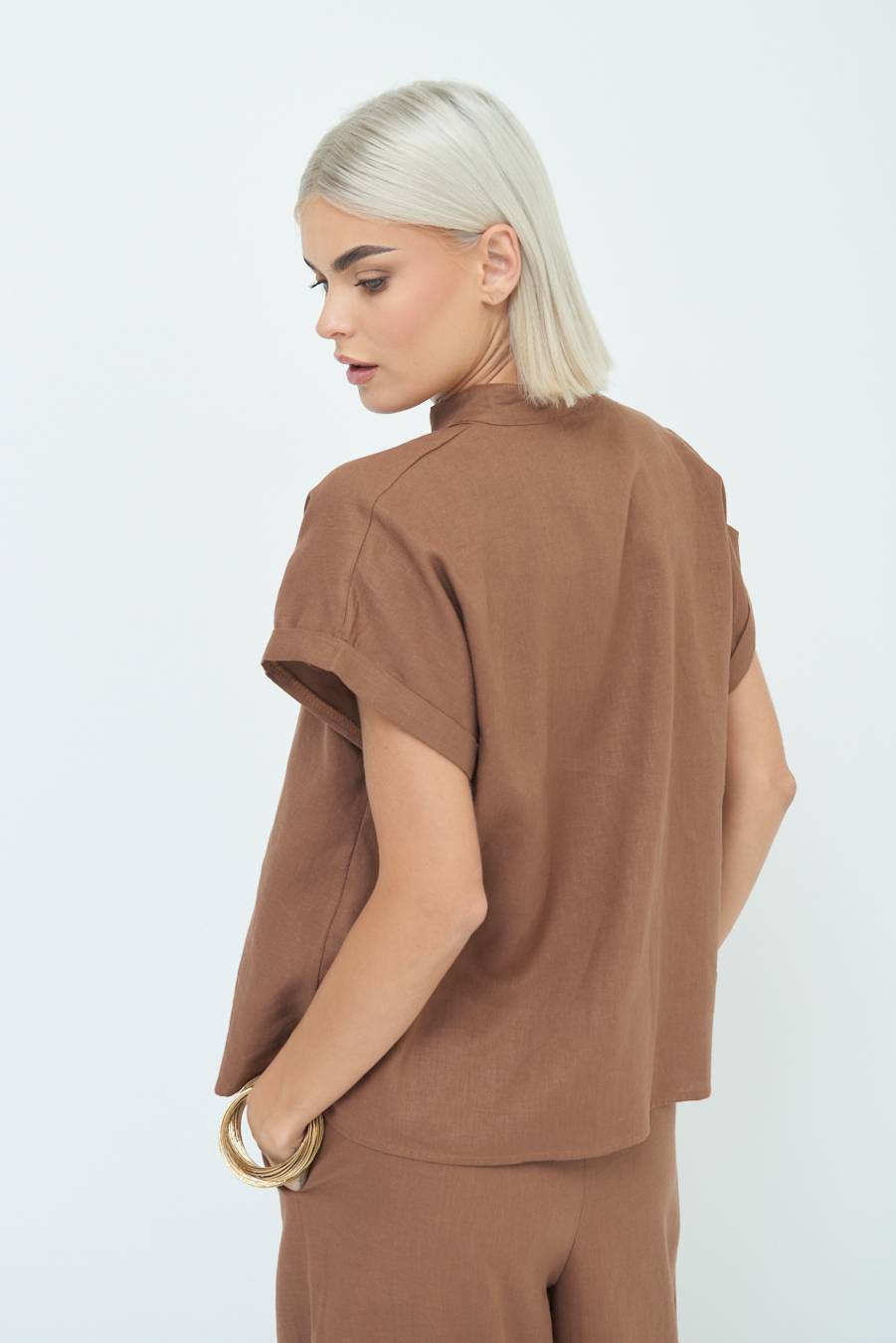 Kikisix CAMICIA MANICA ALETTA CIOCCOLATO Online