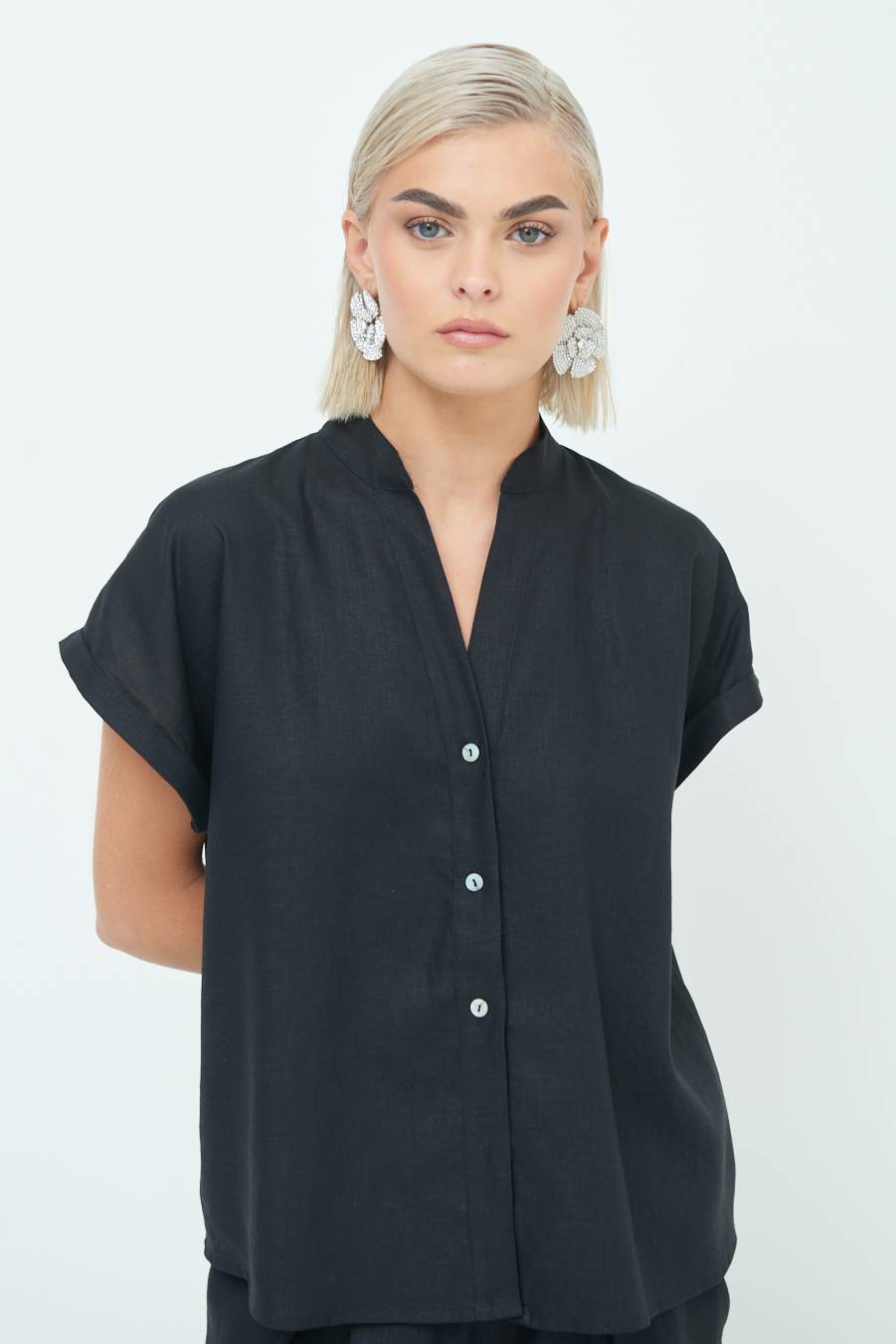 Kikisix CAMICIA MANICA ALETTA NERO Outlet