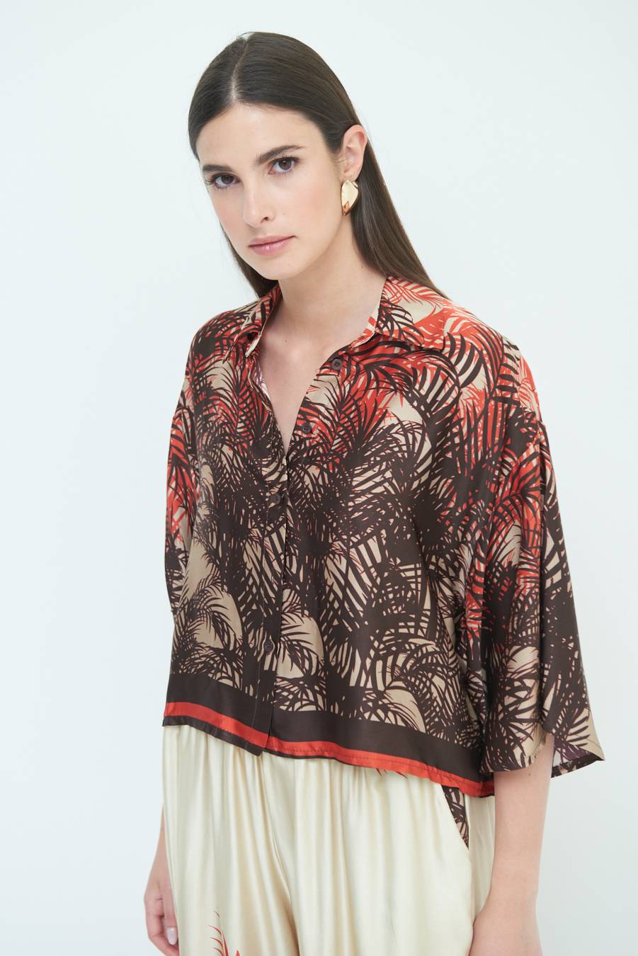 Kikisix CAMICIA FANTASIA BALZA MORO/ARANCIO Offerte