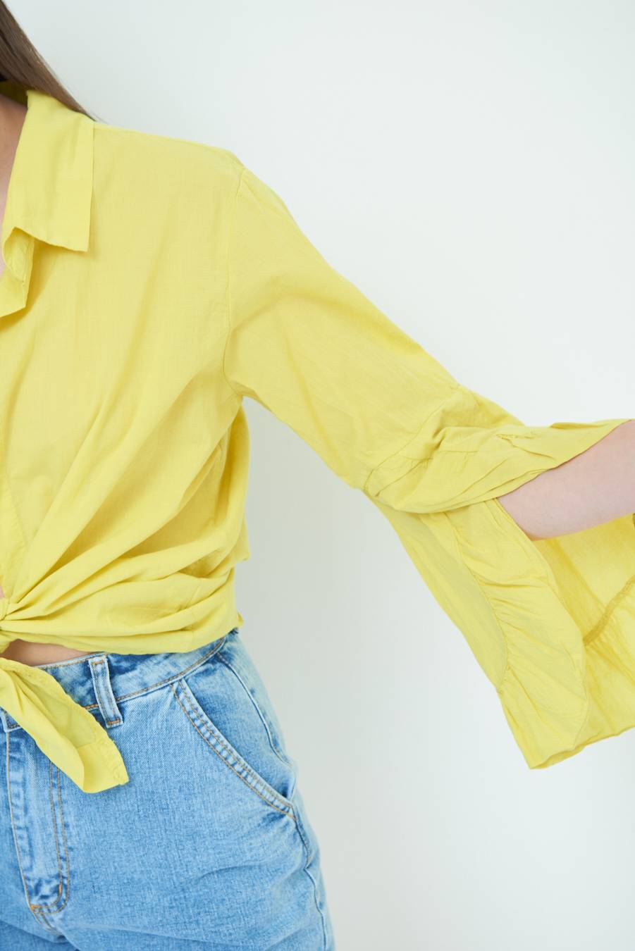 Kikisix CAMICIA MUSSOLA CON NODO LIMONE Hotsell