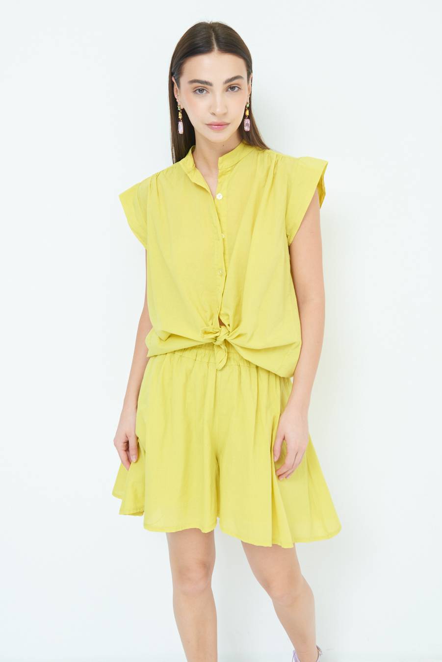 Kikisix CAMICIA SMANICATA CON NODO LIMONE Italy