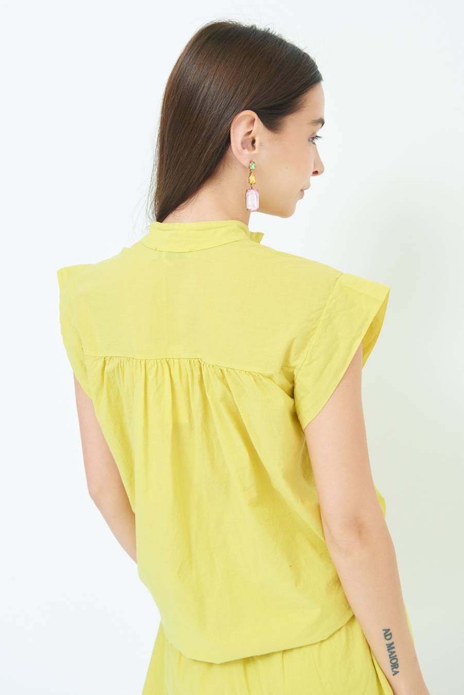 Kikisix CAMICIA SMANICATA CON NODO LIMONE Italy