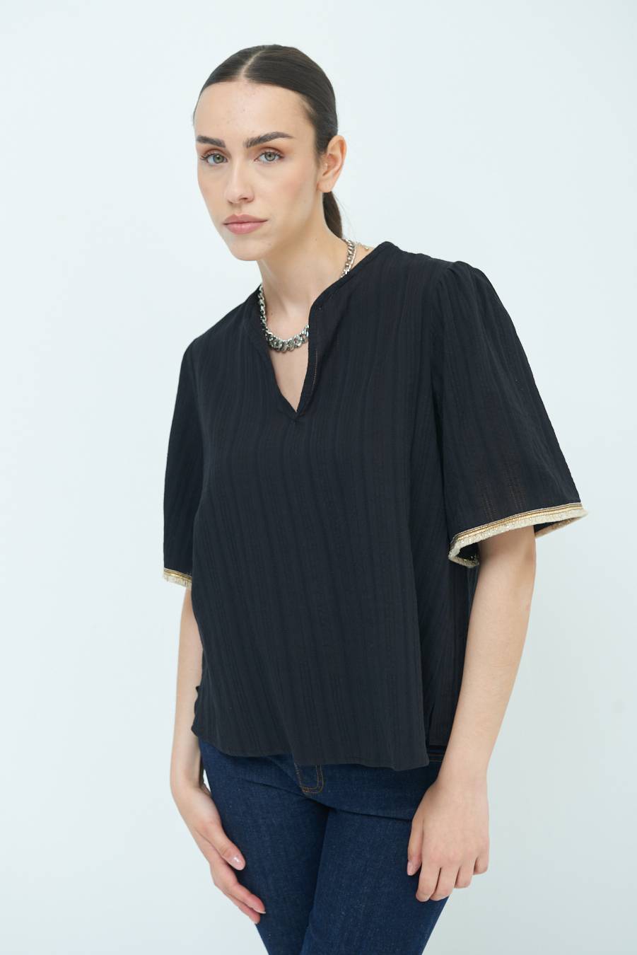 Kikisix CASACCA CON INSERTO ORO NERO Novità