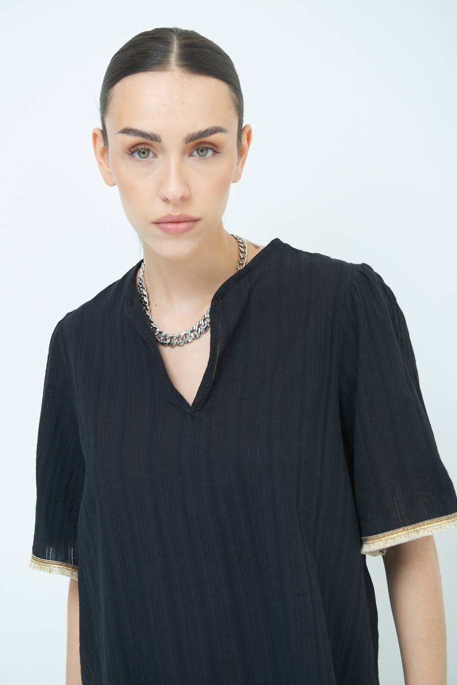 Kikisix CASACCA CON INSERTO ORO NERO Novità
