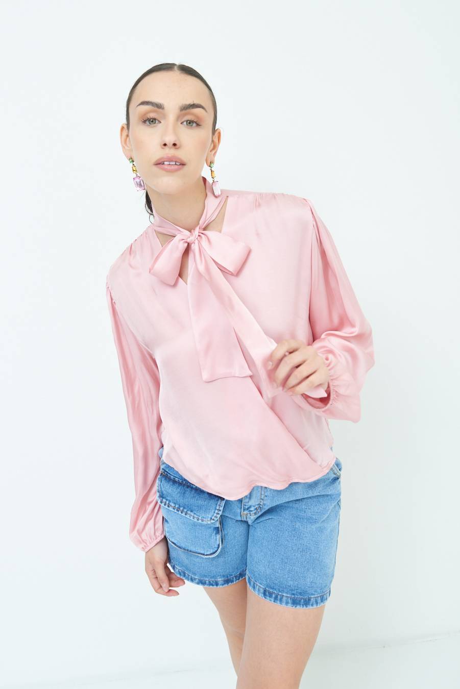 Kikisix CASACCA INCROCIO RASO VISCOSA ROSA Offerta
