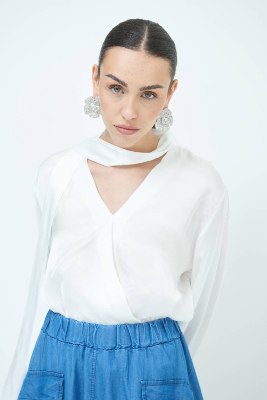 Kikisix CASACCA INCROCIO RASO VISCOSA BURRO Outlet