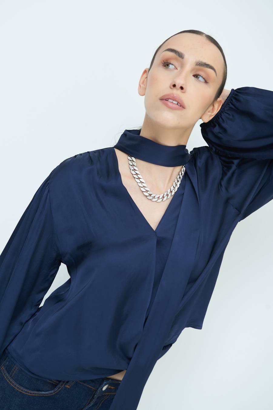 Kikisix CASACCA INCROCIO RASO VISCOSA BLU In Vendita