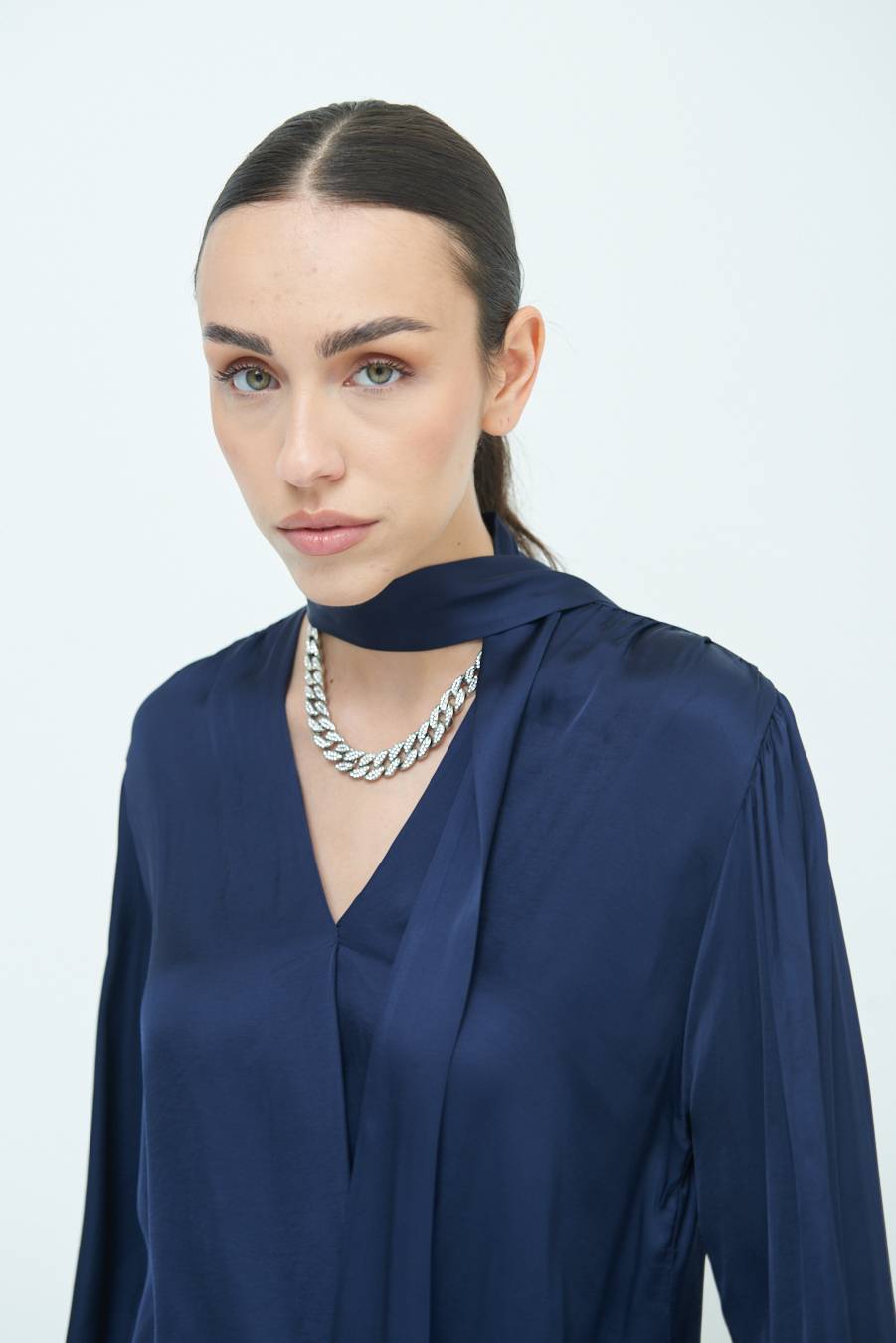 Kikisix CASACCA INCROCIO RASO VISCOSA BLU In Vendita
