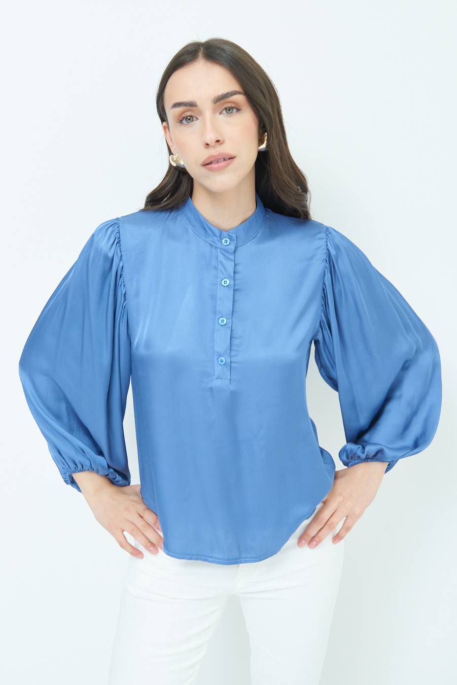 Kikisix CAMICIA POLO RASO VISCOSA POLVERE Negozio