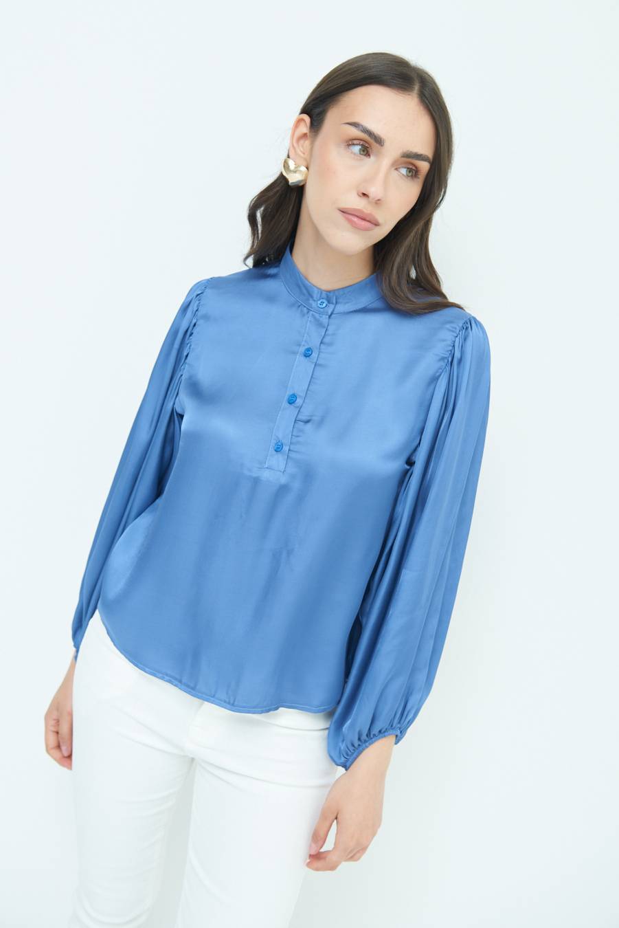 Kikisix CAMICIA POLO RASO VISCOSA POLVERE Negozio