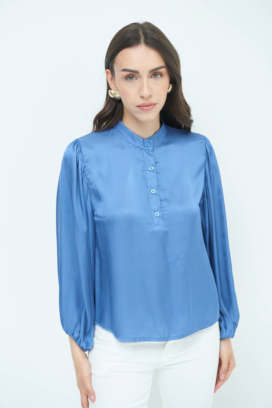 Kikisix CAMICIA POLO RASO VISCOSA POLVERE Negozio