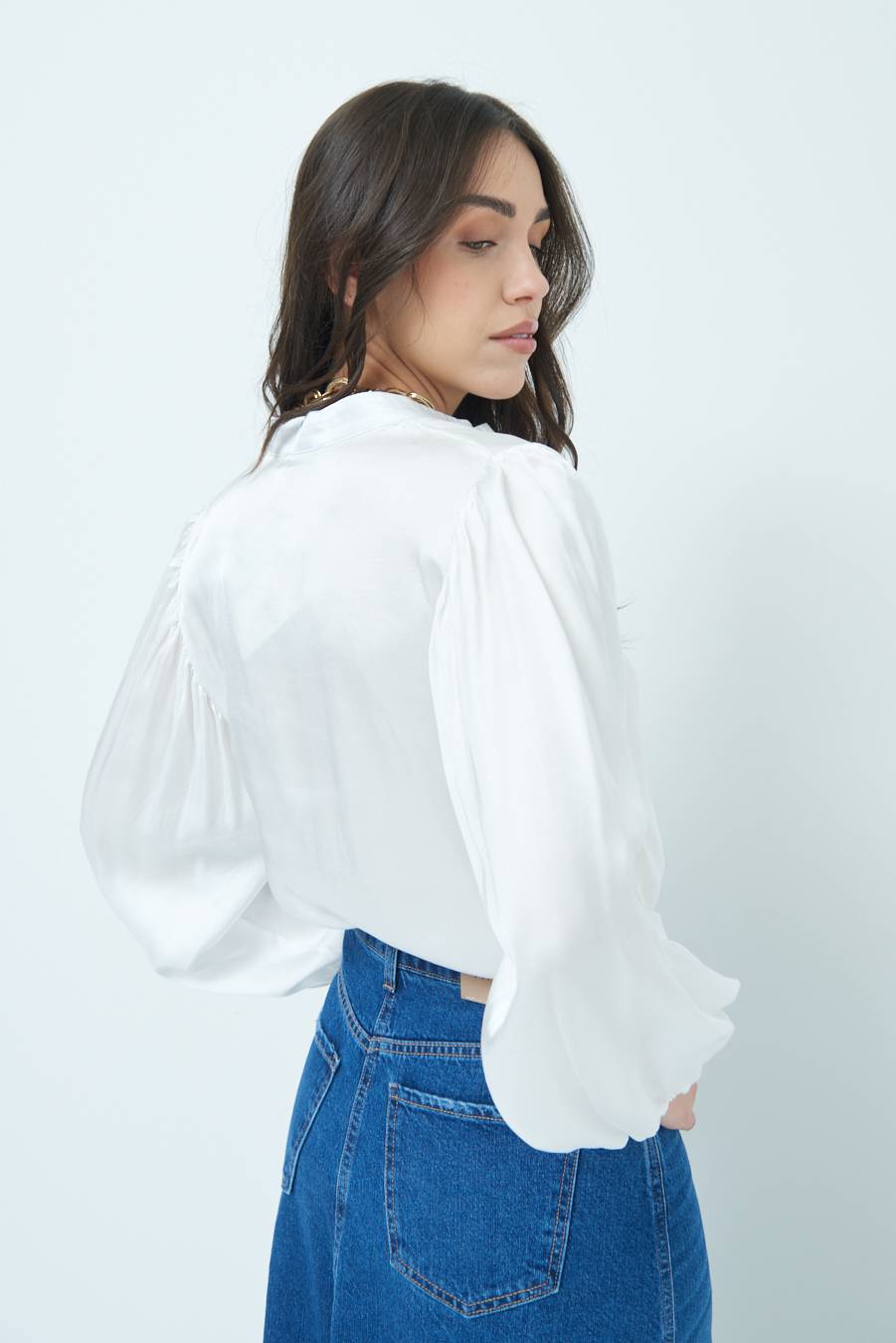 Kikisix CAMICIA POLO RASO VISCOSA BURRO Nuova