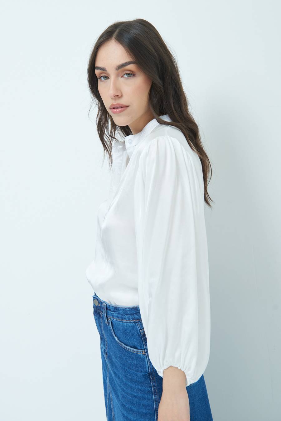 Kikisix CAMICIA POLO RASO VISCOSA BURRO Nuova