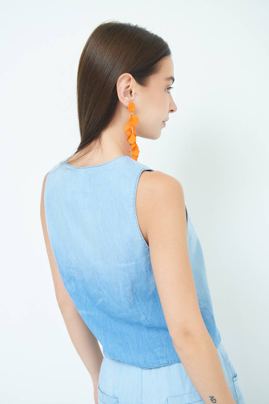 Kikisix GILET CHAMBRAY DEGRADE BLU CHIARO 2025