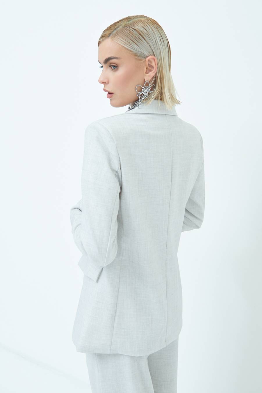 Kikisix GIACCA TESSUTO FIAMMATO GRIGIO Acquista Ora