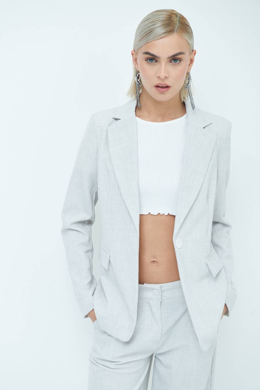 Kikisix GIACCA TESSUTO FIAMMATO GRIGIO Acquista Ora