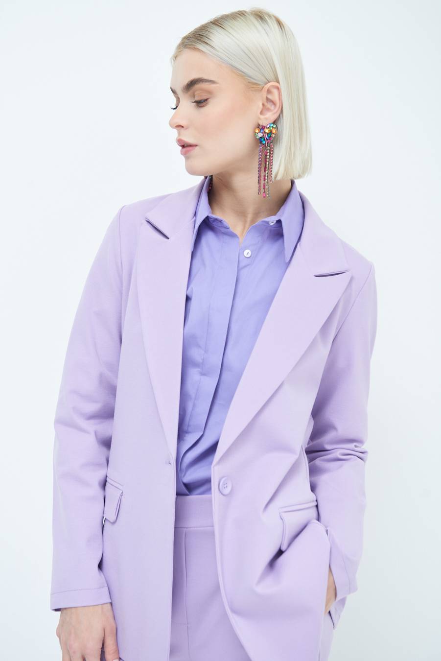 Kikisix GIACCA 1 BOTTONE BASIC LILLA Sconto