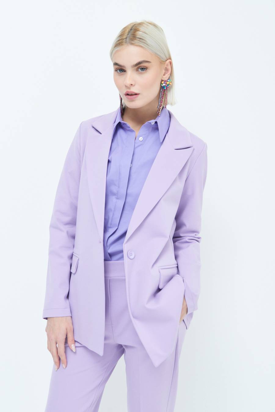 Kikisix GIACCA 1 BOTTONE BASIC LILLA Sconto
