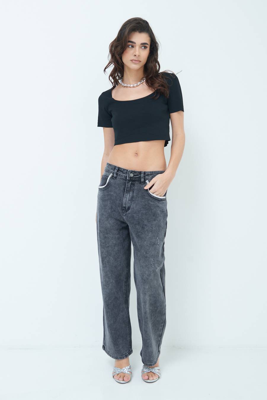 Kikisix JEANS NERO ACCESSORIO TASCA JEANS Outlet