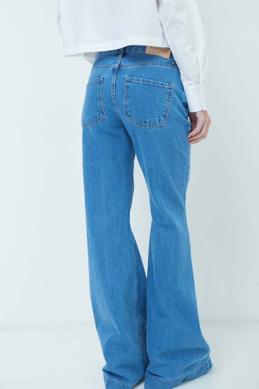 Kikisix PANTALONE ZAMPA CON RIBALTA DOPPIO STONE JEANS In Vendita