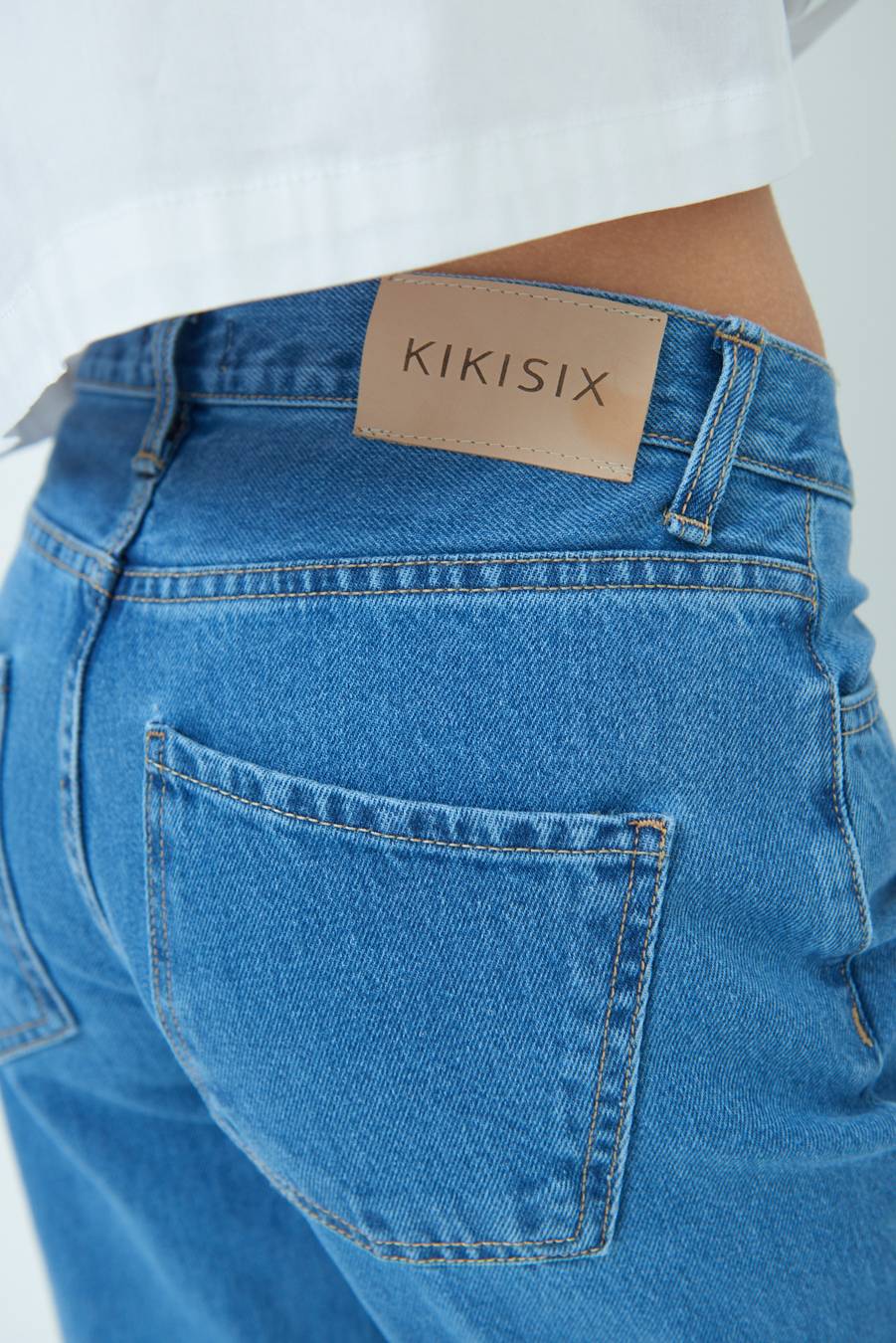 Kikisix PANTALONE ZAMPA CON RIBALTA DOPPIO STONE JEANS In Vendita