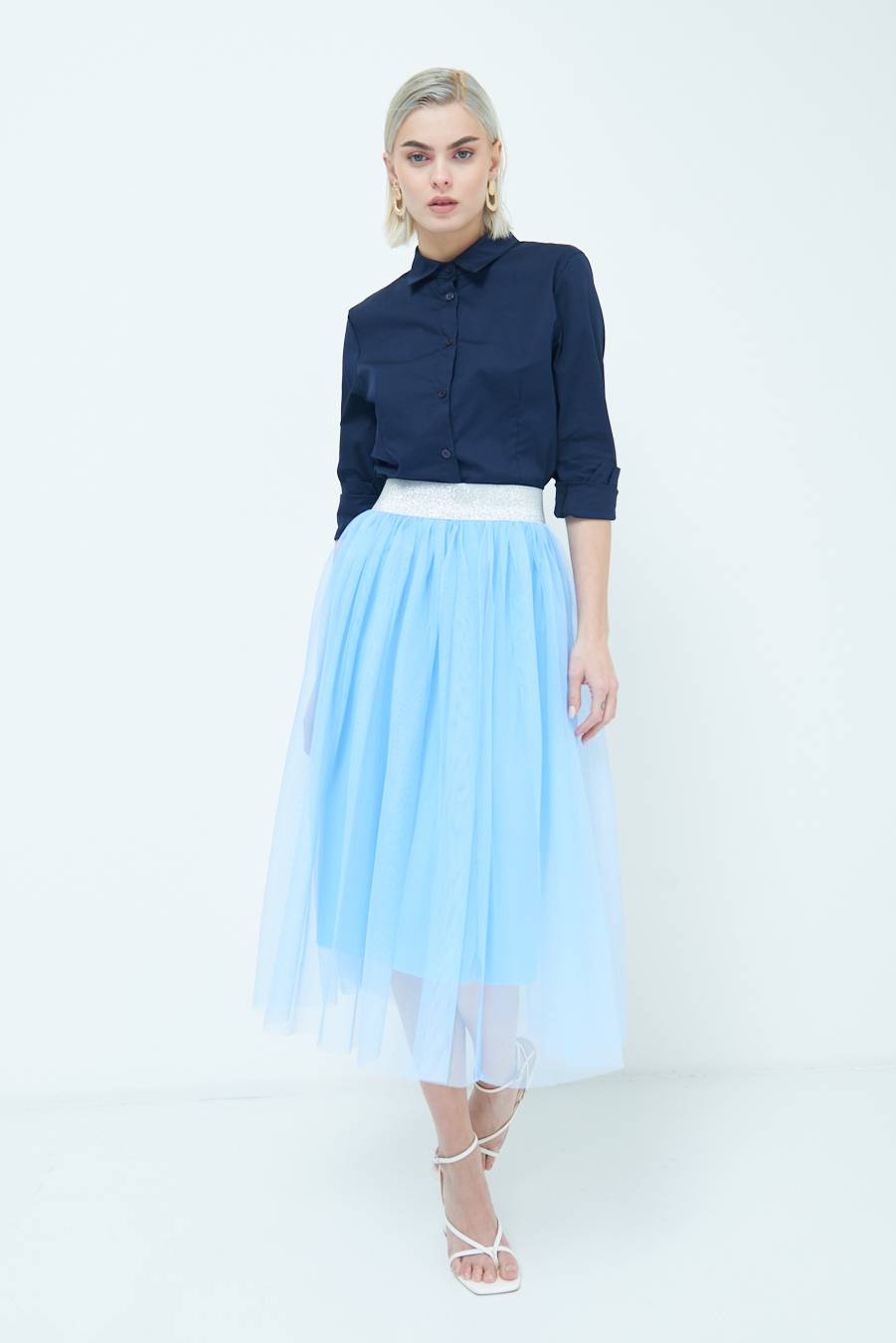Kikisix GONNA TULLE CELESTE Vendita