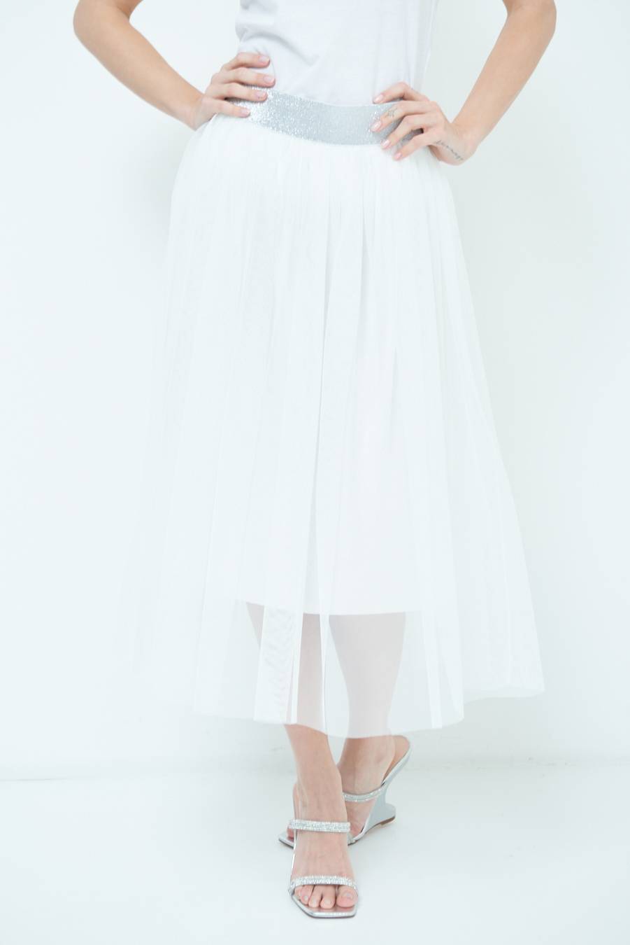 Kikisix GONNA TULLE BIANCO Pezzi Unici