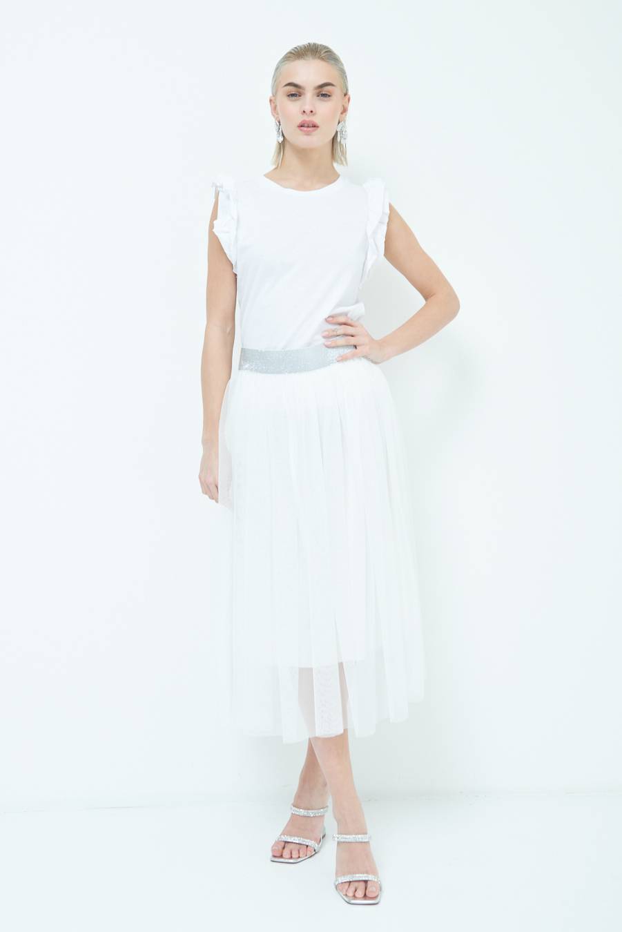 Kikisix GONNA TULLE BIANCO Pezzi Unici