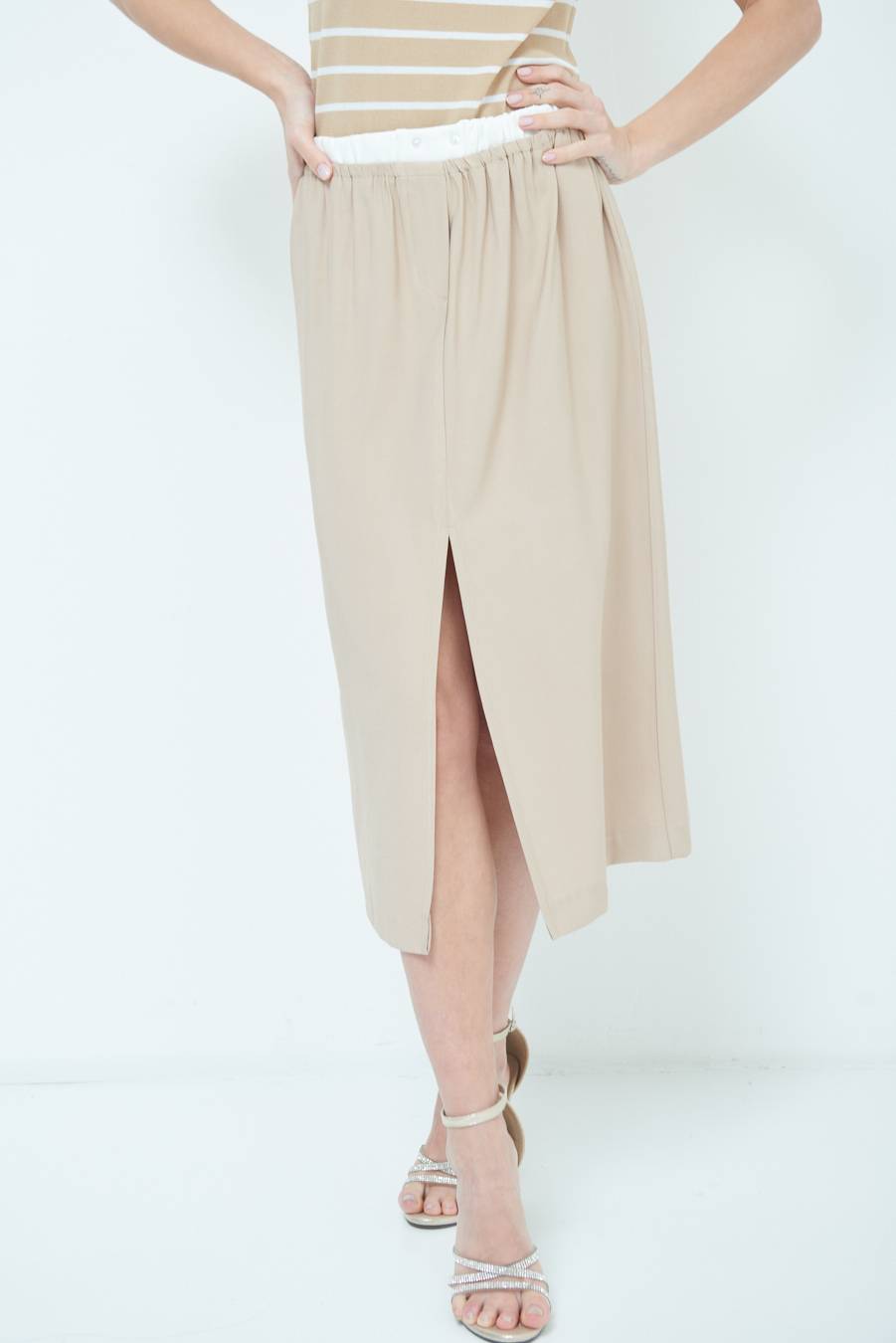 Kikisix LONGUETTE CON COSTINA VITA BEIGE Qualità Garantita