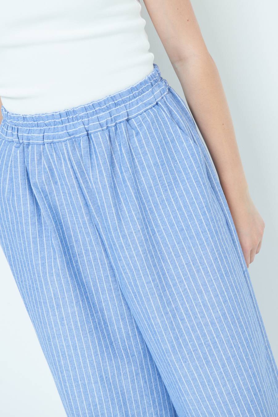 Kikisix PANTALONE CROP ELASTICO RIGHE BLU I Più Venduti