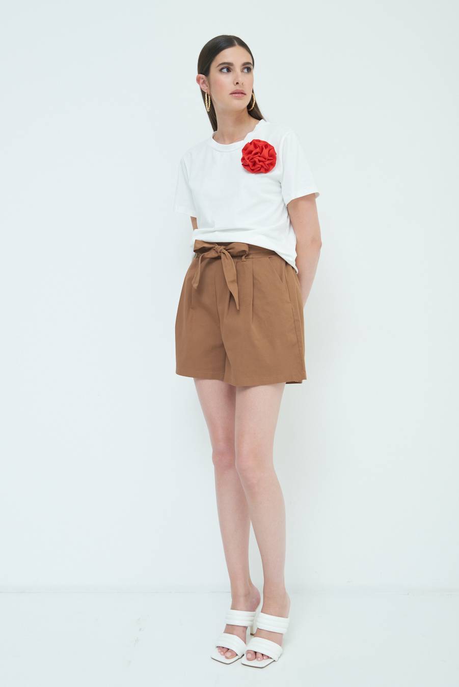 Kikisix SHORT CON CINTURA FASCIA TABACCO Shopping Online