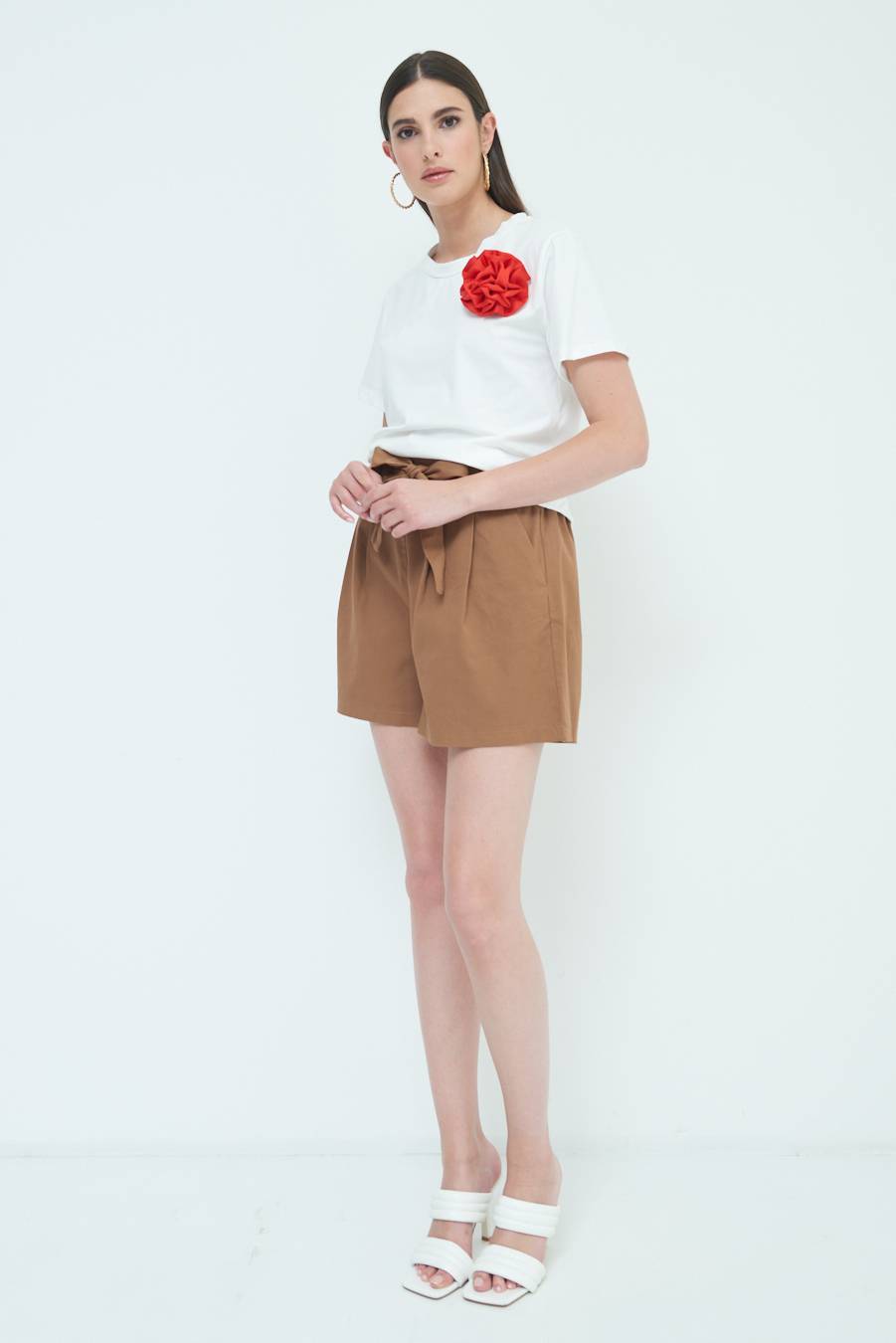 Kikisix SHORT CON CINTURA FASCIA TABACCO Shopping Online