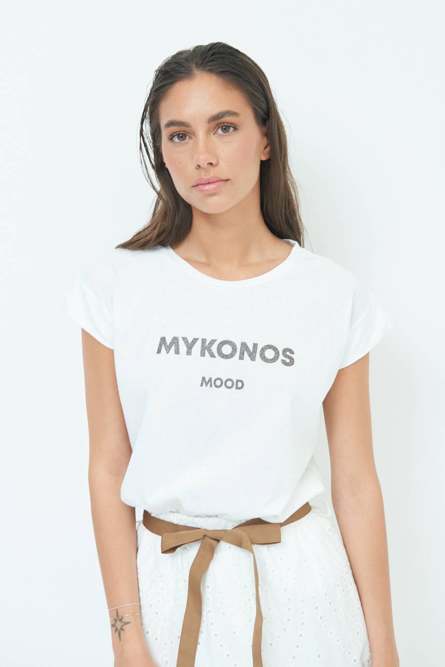 Kikisix T-SHIRT ''MYKONOS'' CIOCCOLATO Offerta settimanale