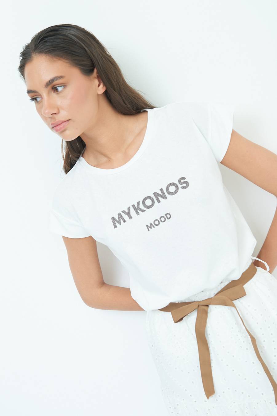 Kikisix T-SHIRT ''MYKONOS'' CIOCCOLATO Offerta settimanale