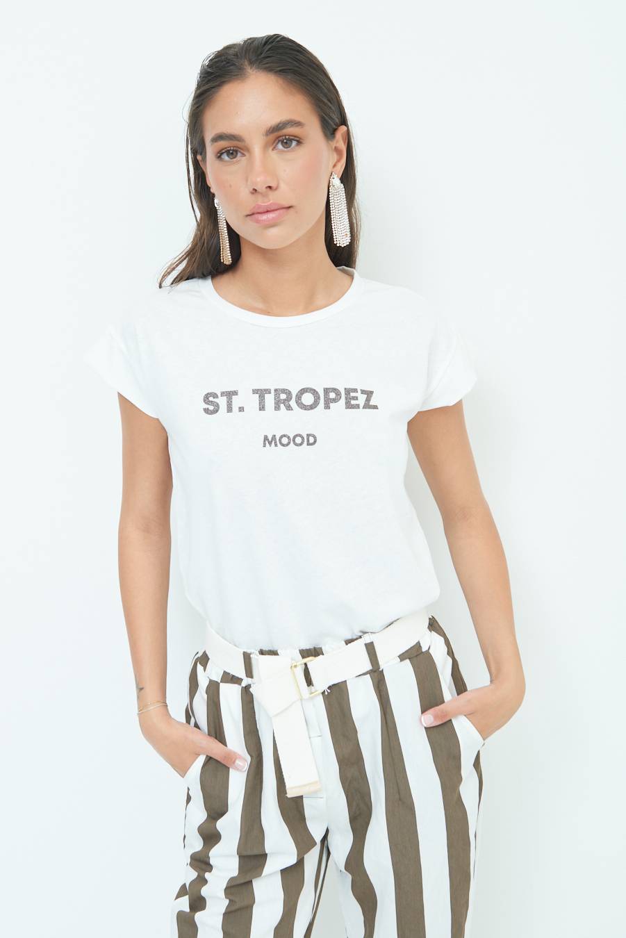 Kikisix T-SHIRT ''ST.TROPEZ'' CIOCCOLATO ACQUISTA ORA