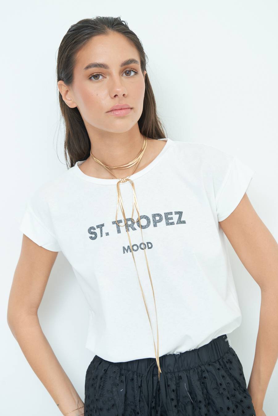 Kikisix T-SHIRT ''ST.TROPEZ'' NERO Ultimi due giorni