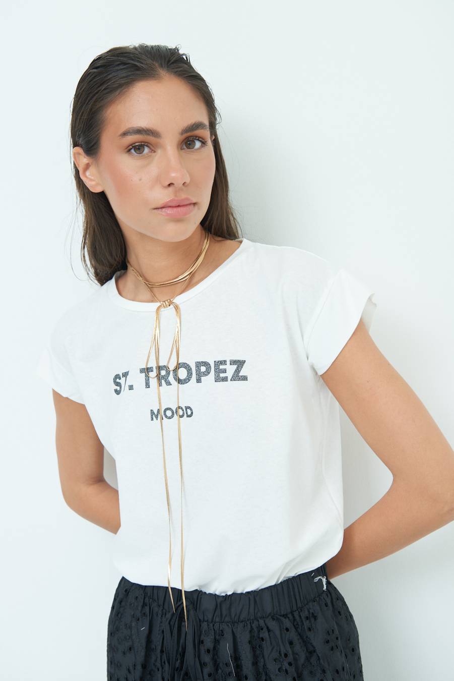 Kikisix T-SHIRT ''ST.TROPEZ'' NERO Ultimi due giorni