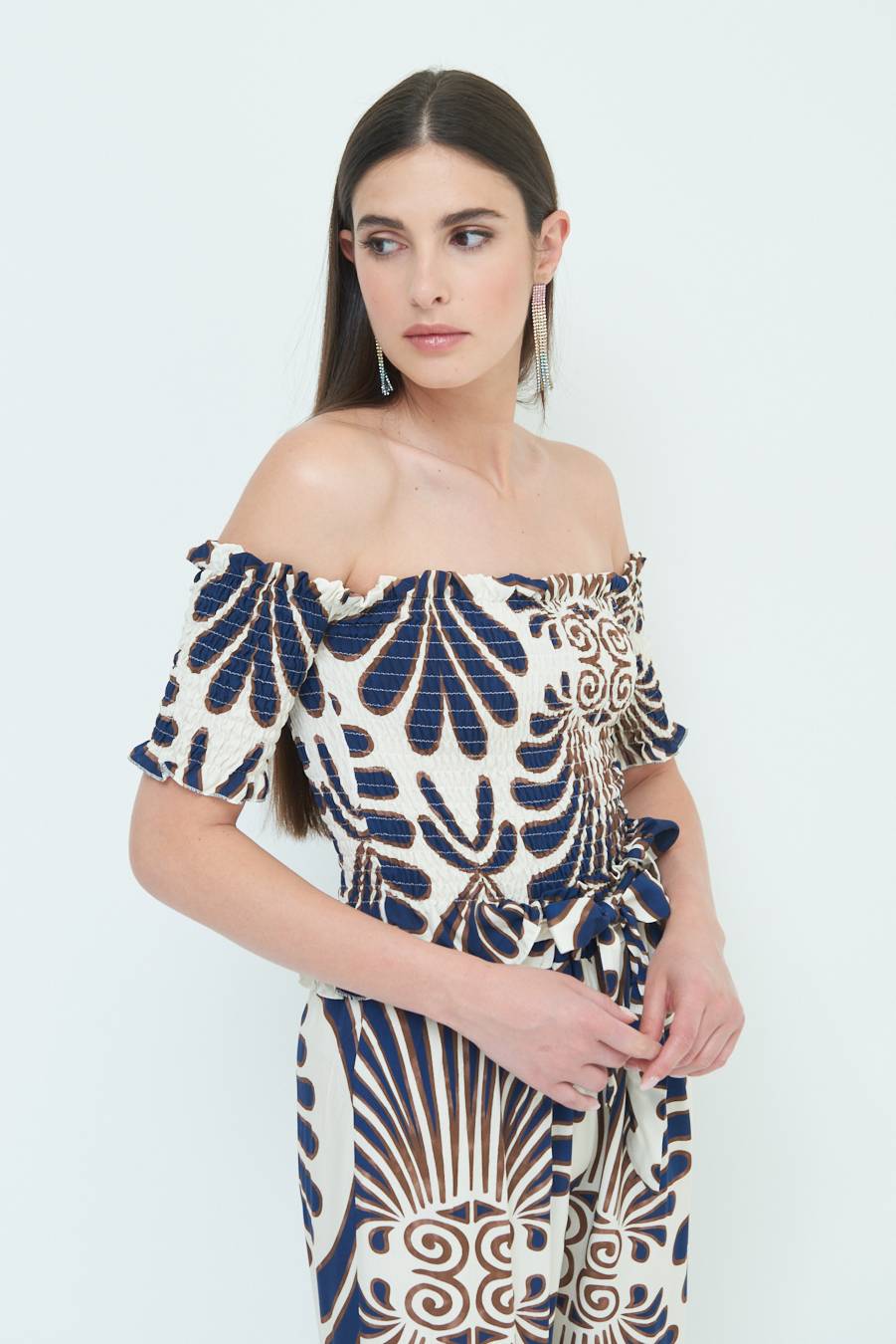 Kikisix TOP ETNICO VISCOSA BLU In vendita